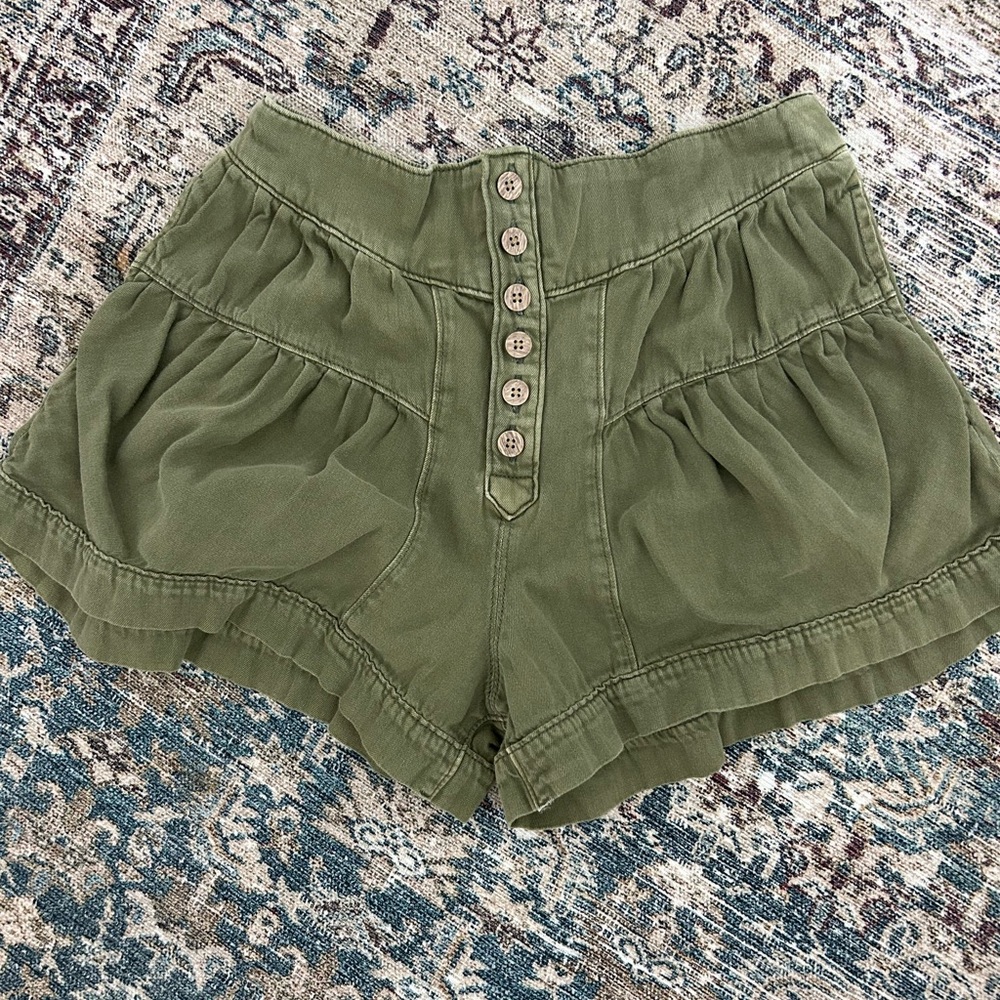 We The Free High Waist Olive Shorts